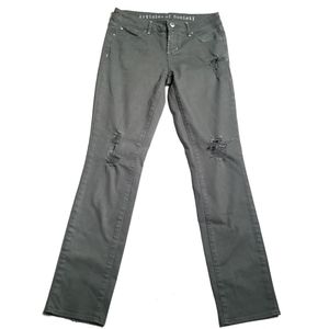Articles of Society Dusty Olive Green Distressed Jeans Size 26